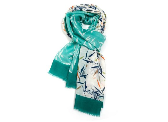 Bamboo design Scarf - Green