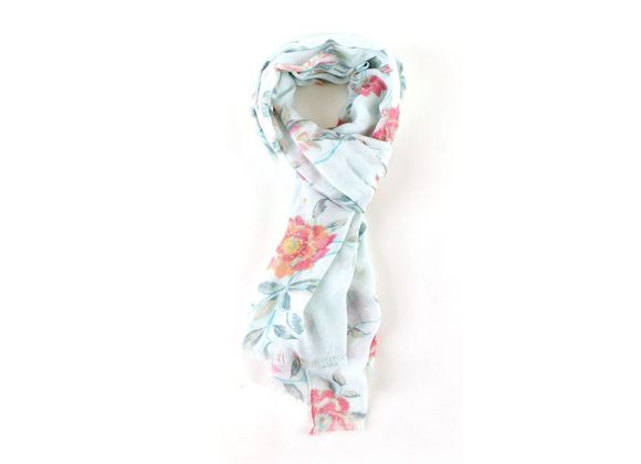 Pastel Floral design Scarf - Light Mint Green