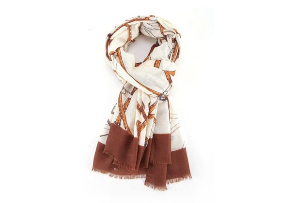 Belts & Chains Scarf - Brown