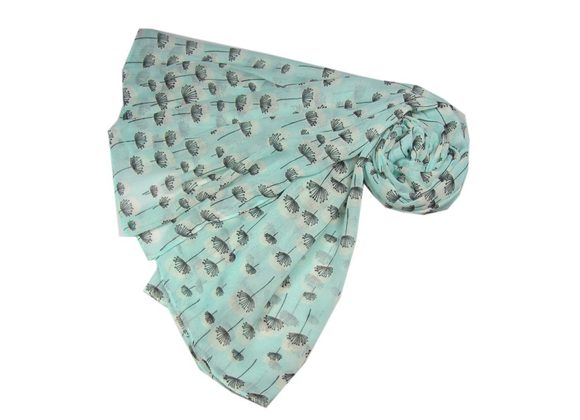 Floating Dandelion design Scarf - Baby Blue