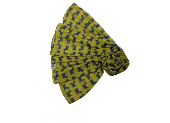 Mini Scottie design Scarf - Mustard