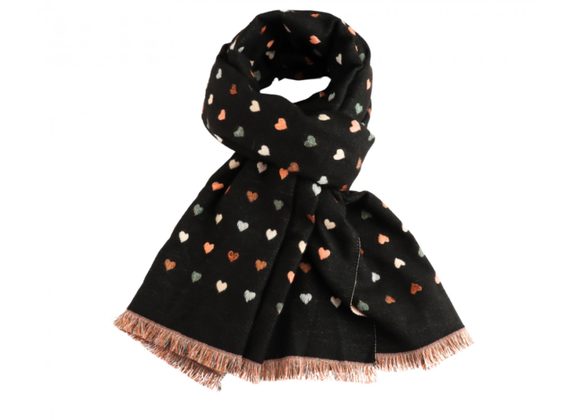 Little Hearts Scarf - Black