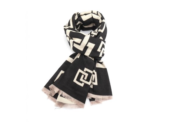 Links design Reversible Scarf - Black