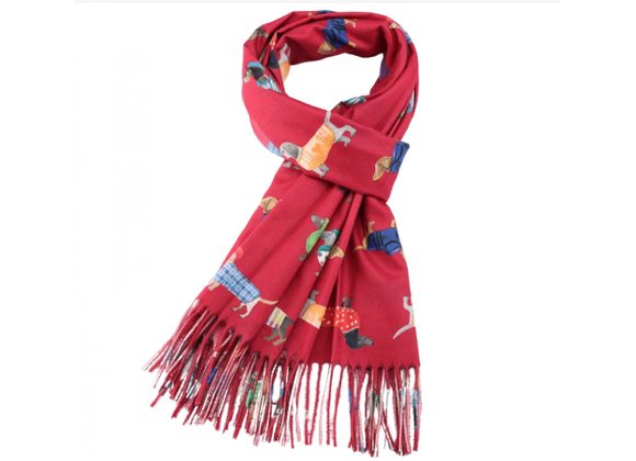Dogs in Coats and Hats - Red Scarf