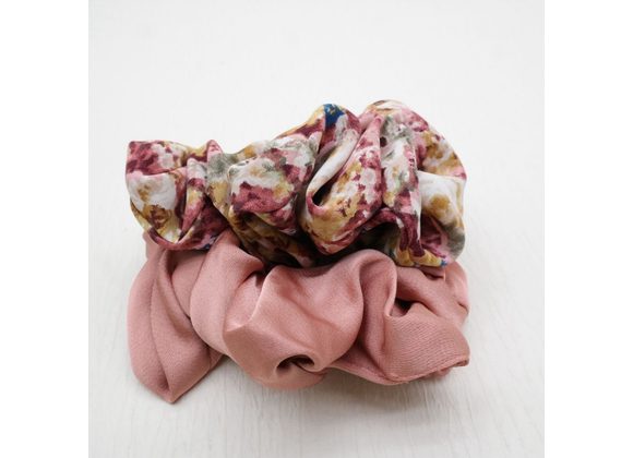 Salmon & Multi Scrunchies (Twin PK)