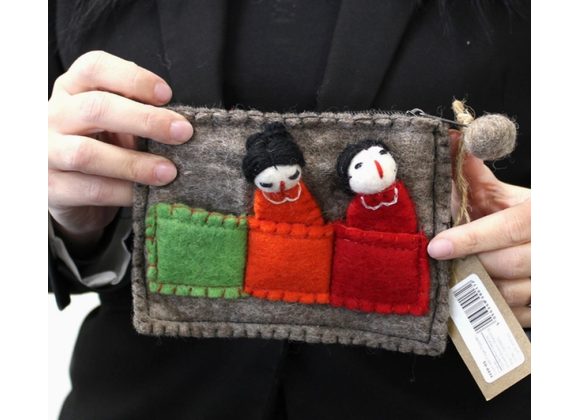 Colouful Friends Finger Puppets Felt zip top Pouch