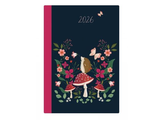 Hedgehog and Toadstools A6 Diary 2026