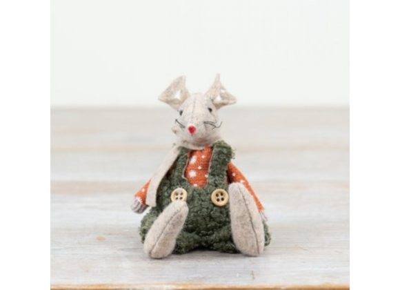 Sitting Fabric Mouse Decoration - Green