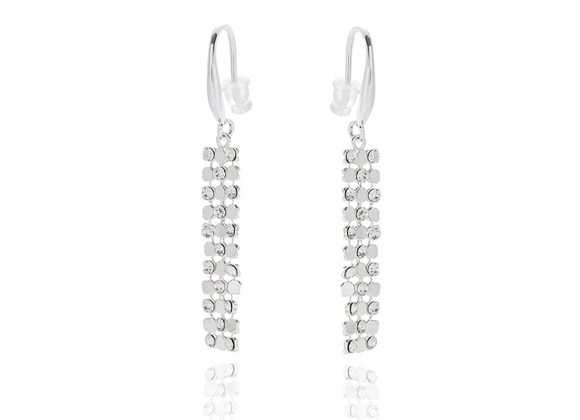 Sparkle & Glitz Dangly Silver Plated Earrings