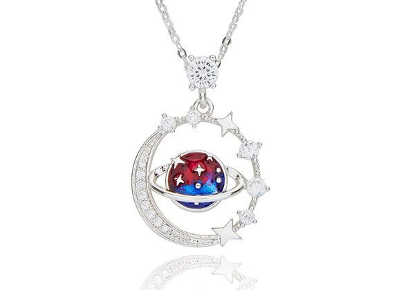Celestial Planet silver plated Necklace by Equilibrium