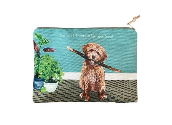 Goldendoodle Large Zip Purse / Cosmetic Bag