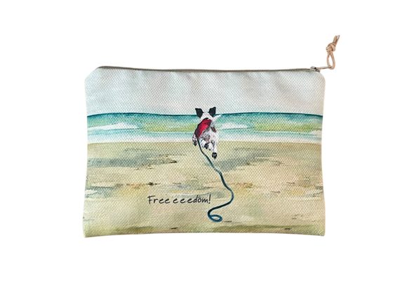 Jack Russell Large Zip Purse / Cosmetic Bag