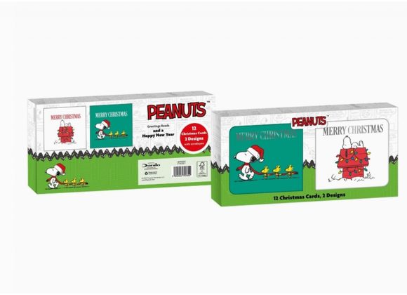 Peanuts Snoopy Multipack of 12 Christmas Cards