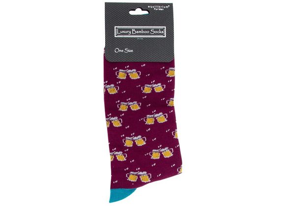 Beers Men's Navy Burgandy Socks by Equilibrium 