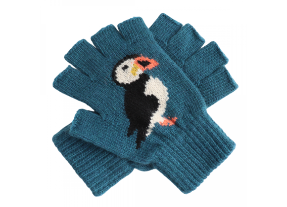 Teal Fingerless Gloves – Puffin