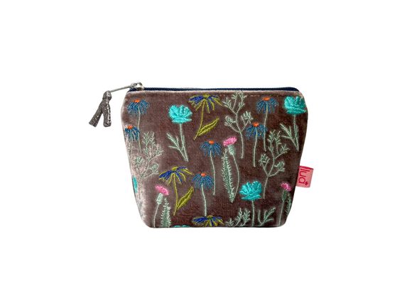 British wildflower meadow Mini Purse by Lua, Mink