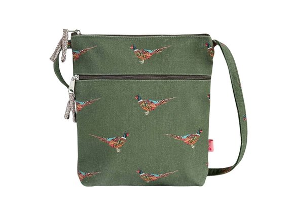 Olive - Pheasant, Small Cross Body Bag by Lua