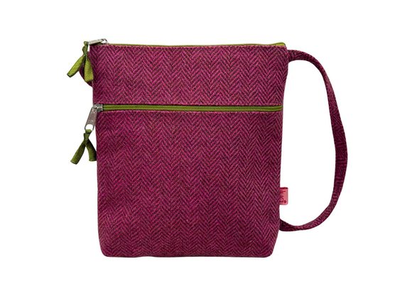 Pink Herringbone Small Cross Body Bag by Lua