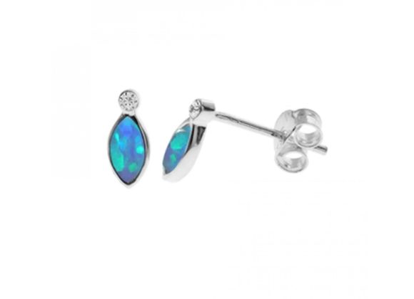 925 marquis Opalique & CZ Earrings