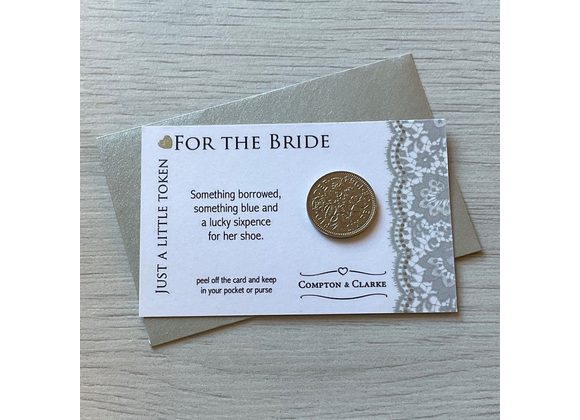 For The Bride, Lucky Sixpence Pocket Charm by Compton & Clarke