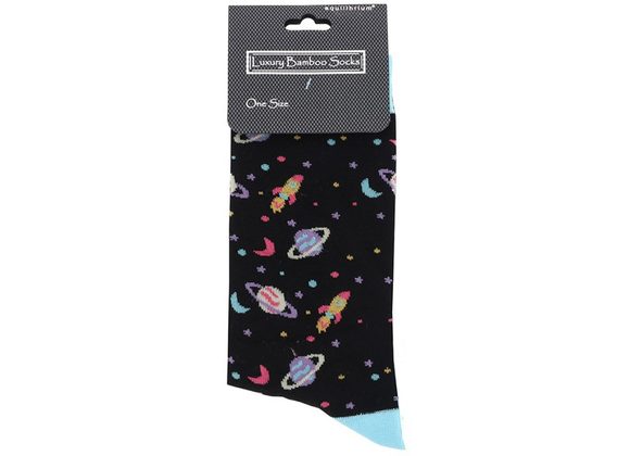 Planets Men's Black Bamboo Socks by Equilibrium 