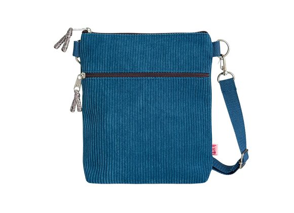 Teal Corduroy Cross Body Bag by Lua