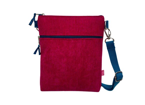 Red Corduroy Cross Body Bag by Lua