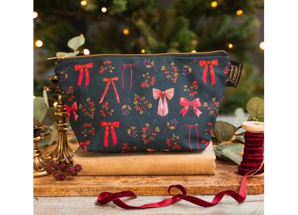 Bows & Berries (Noir) Wash Bag by Toasted Crumpet