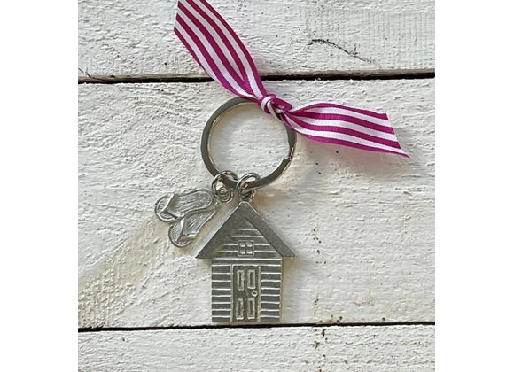 Beach Hut & Flip flop Keyring by Compton & Clarke