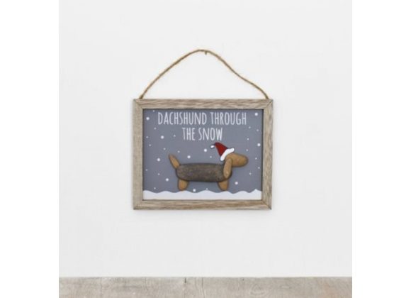 Dachshund Through the Snow Hanging Plaque