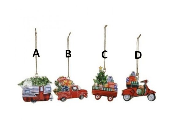 Festive Vehicle metal hanging decoration (4 designs)