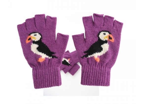 Purple Fingerless Gloves – Puffin