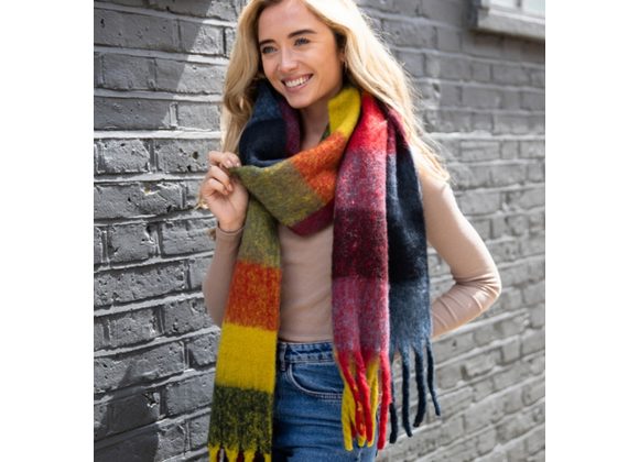 Tartan Scarf by Red Cuckoo - Red / Navy