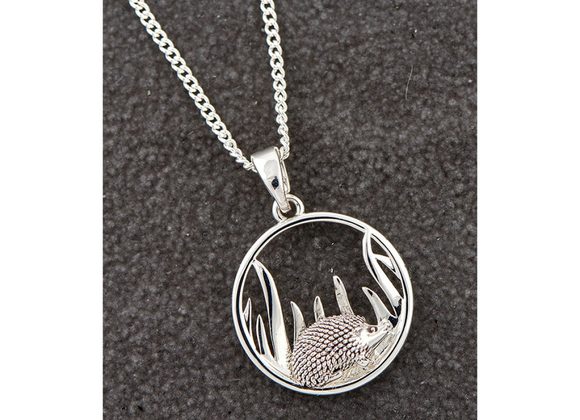 Hedgehog Round silver plated Necklace by Equilbrium