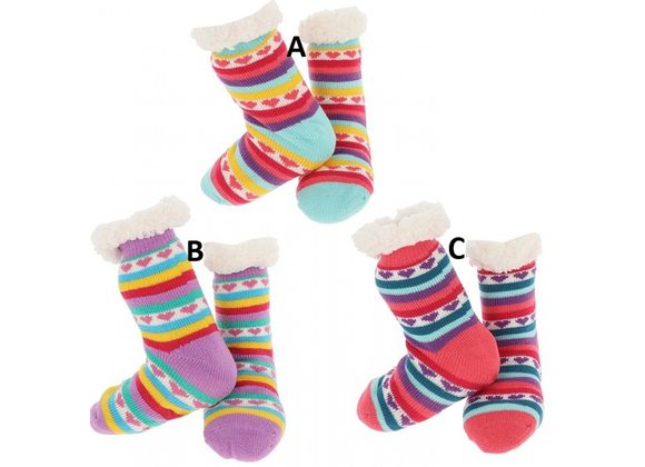 Girls Nordic Stripe & Hearts Nuzzles 