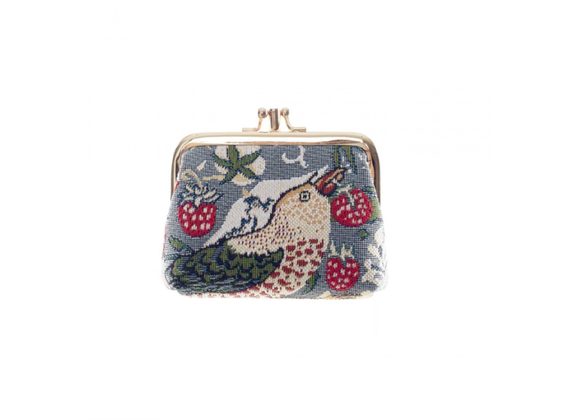 V&A Licensed Strawberry Thief Grey -Frame Purse by Signare