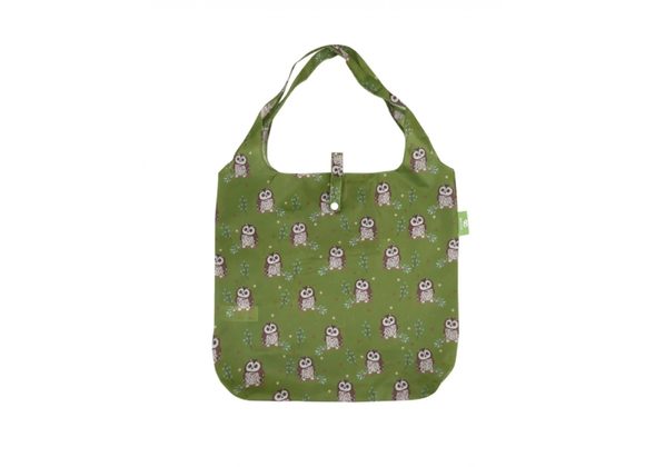 Green Tawny Owl Shopper by Eco Chic