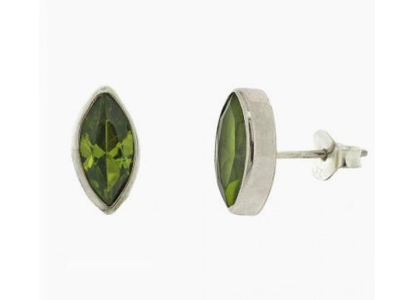 925 Silver Marquise Peridot stud Earrings