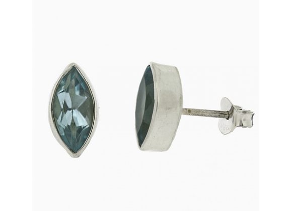925 Silver Marquise Blue Topaz stud Earrings