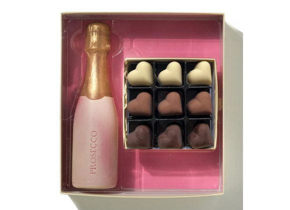 Chocolate Prosecco and Assorted Hearts, by Choc on Choc