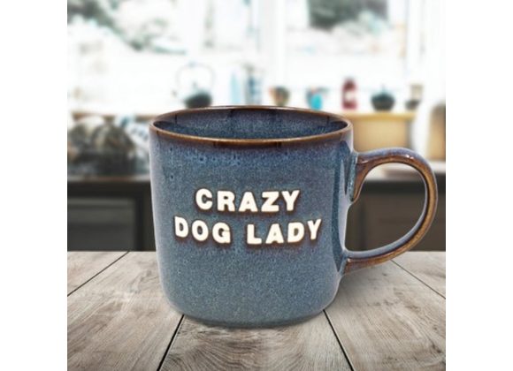 Blue Crazy Dog Lady Mug