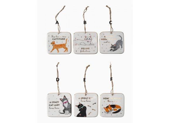 Cool Cat Ceramic Hanger ( 6 Designs)