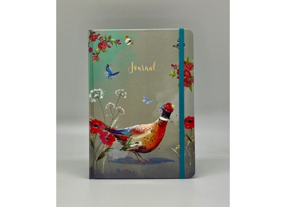 Pheasant, poppies, butterflies A5 Notebook
