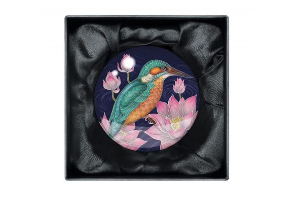 KINGFISHER Crystal Paperweight
