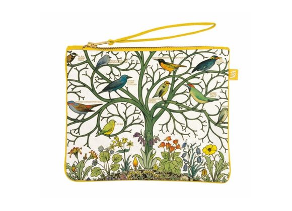 Birds of Many Climes, Organic Cotton Canvas Pouch Bag