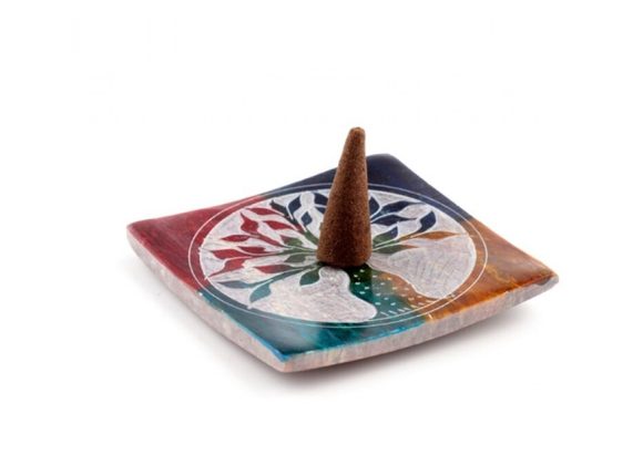 Soapstone Tree of Life Incense Burner Dish