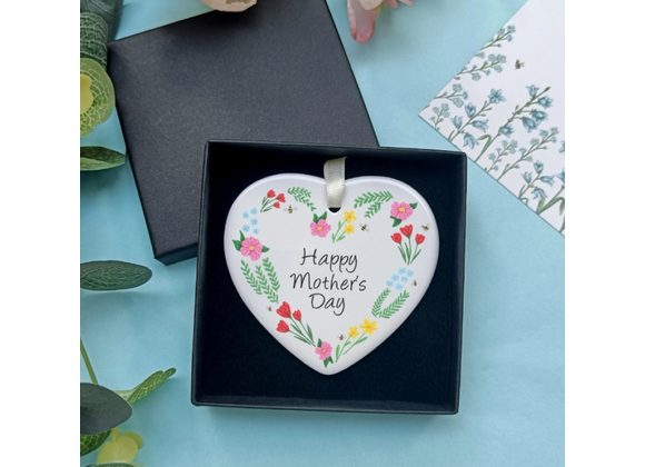 Mother's Day Floral Heart Ceramic Decoration by Laura Stanley