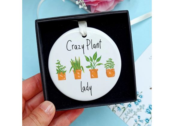 Crazy Plant Lady Ceramic Decoration by Laura Stanley