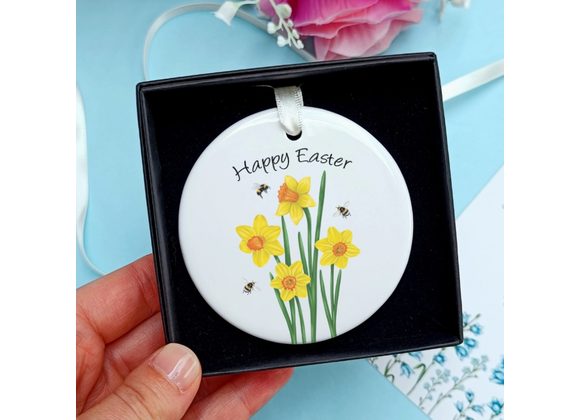Easter Daffodil Ceramic Decoration by Laura Stanley