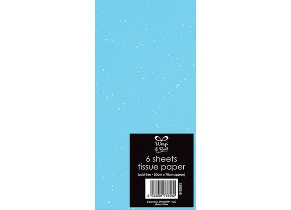 6 Pack Turquoise Glitter Tissue 